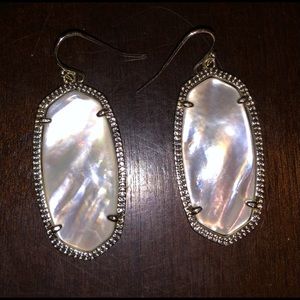 Kendra Scott Elle Gold Drop Earrings Ivory Pearl